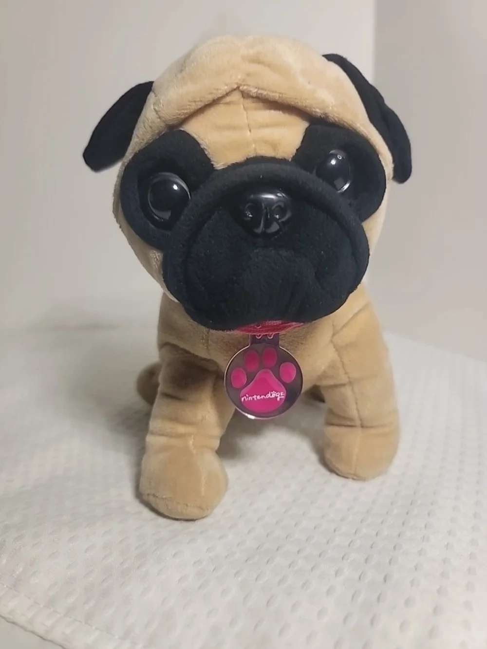 Plush Pug Dog Toy - Tan and Black - Nintendogs Style